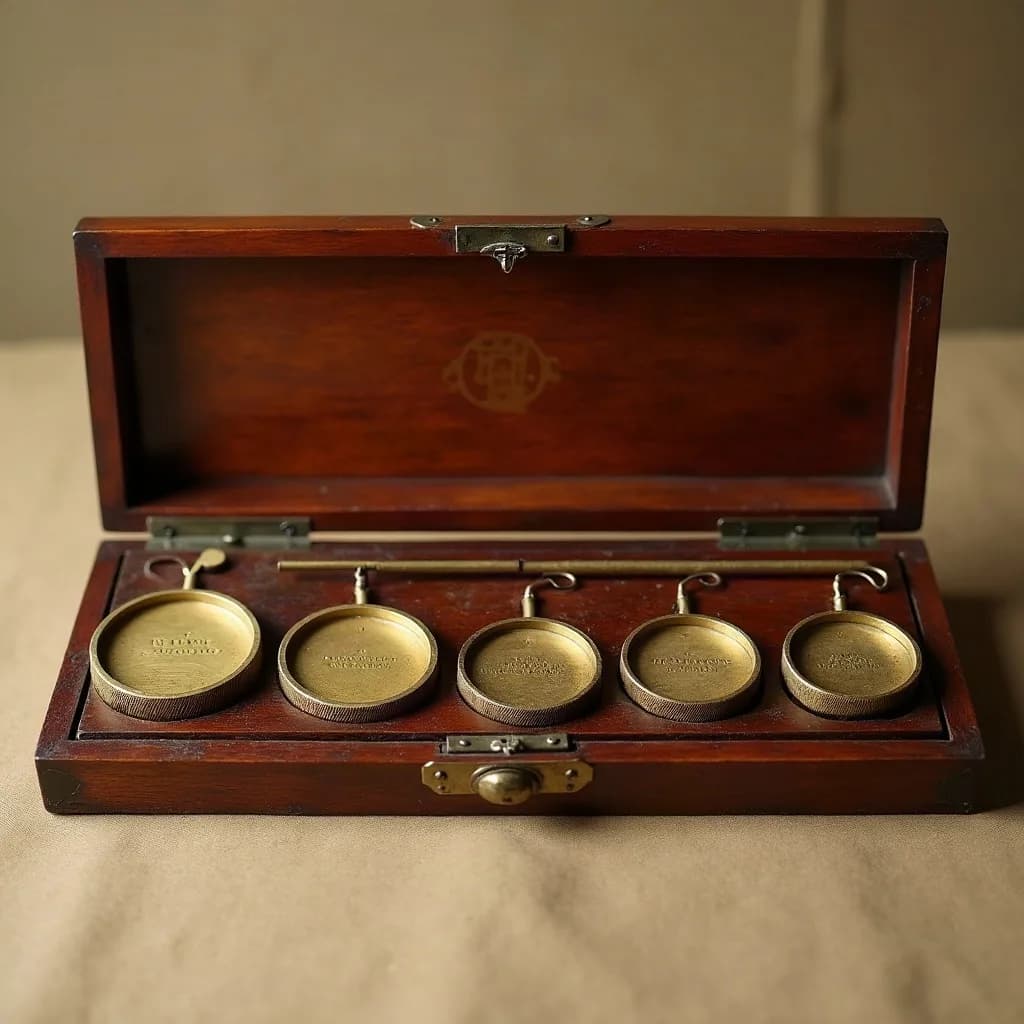 English apothecary brass weight set · c. 1890