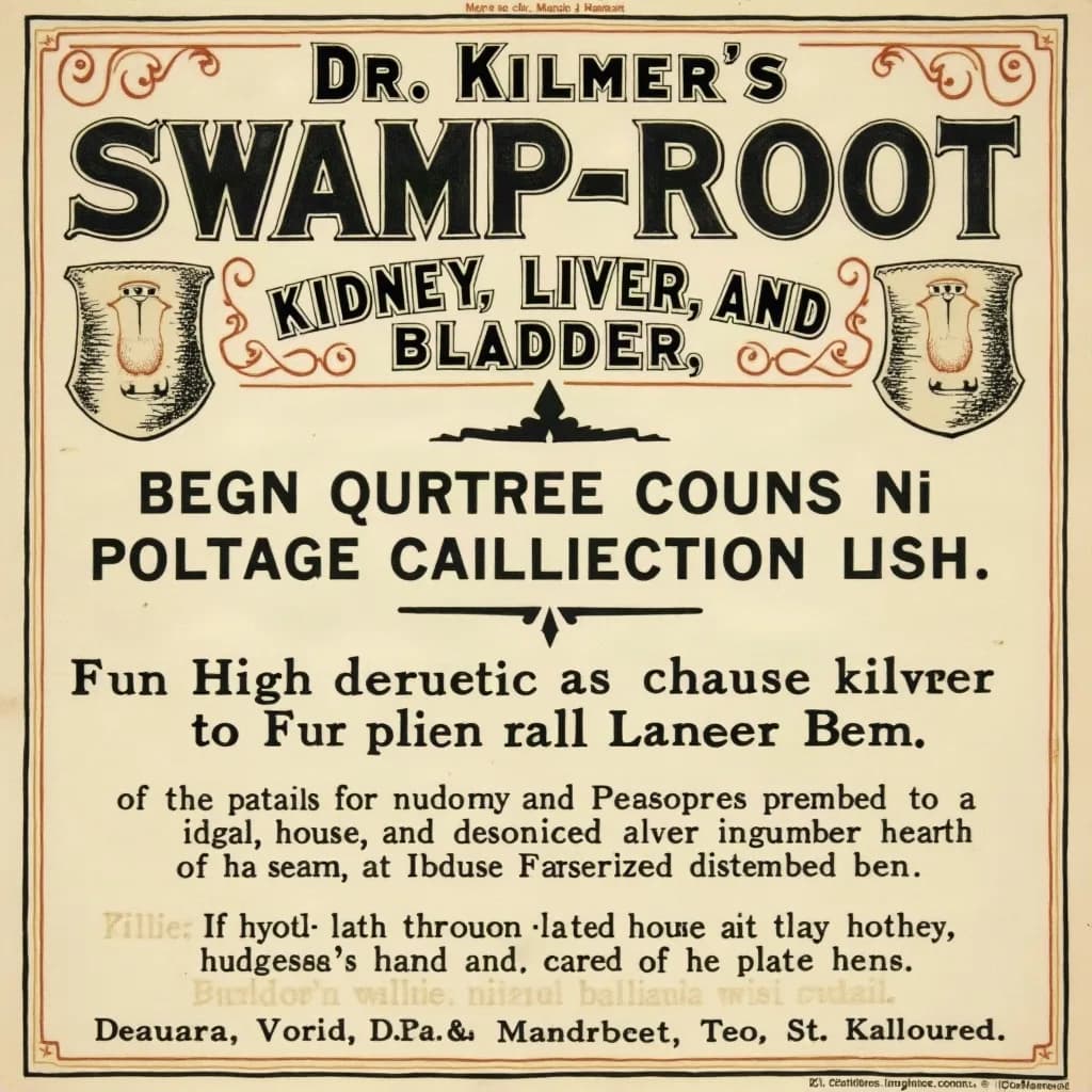 Chromolithographed broadside, 'Dr. Kilmer's Swamp-Root', 1889